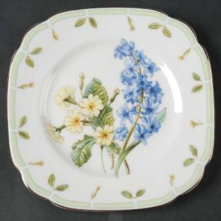 Royal Albert Botanical Teas Square Bread & Butter Plate, Fine China Dinnerware  