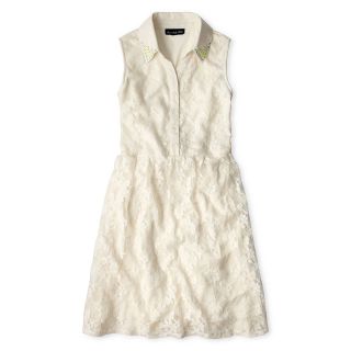 Disorderly Kids Sleeveless Lace Shirtdress   Girls 7 16, Ivory, Girls