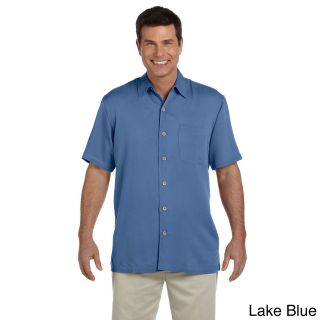 Devon and Jones Mens Isla Coconut Button up Camp Shirt Blue Size XXL