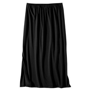 Mossimo Womens Plus Size Double Slit Maxi Skirt   Black 2