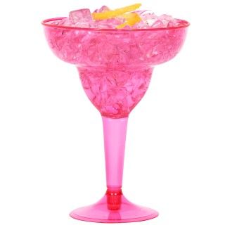 Hot Pink Plastic 8 oz. Margarita Glasses