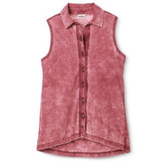 Mossimo Supply Co. Juniors Sleeveless Button Down Top   Washed Red S(3 5)