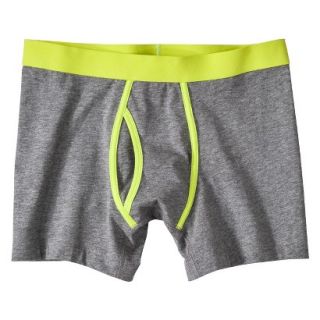 Mossimo Supply Co. Mens 1pk Boxer Briefs   Grey/Lime Green S