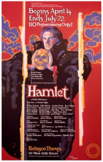 Hamlet (Original Broadway Theatre Poster   Artwork by Doug Johnson)