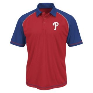 MLB Mens Philadelphia Phillies Synthetic Polo T Shirt   Red/Blue (M)