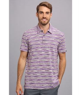 PUMA Golf Space Stripe Polo Mens Short Sleeve Knit (Purple)