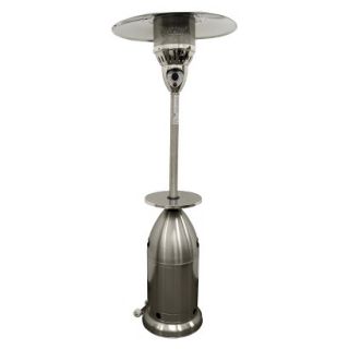 Tall Tapered Propane Patio Heater with Table   Stainless Steel