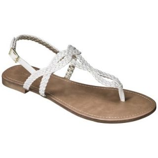 Womens Merona Esma Braided Sandals   White 8.5