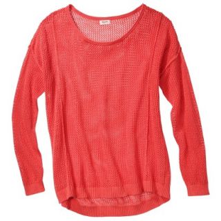 Mossimo Supply Co. Juniors Plus Size Mesh Pullover Sweater   Coral 2