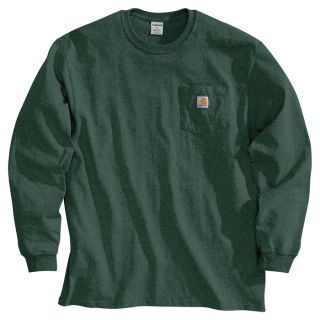 Carhartt Workwear Long Sleeve Pocket T Shirt   Hunter Green, Large, Regular
