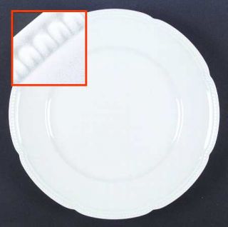 Heinrich   H&C Elisabeth Dinner Plate, Fine China Dinnerware   All White, Raised