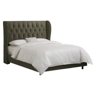 Skyline Queen Bed Skyline Furniture Brompton Wingback Bed   Pewter