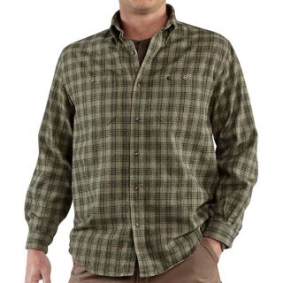 Carhartt Trumbull Plaid Flannel Shirt   Long Sleeve (For Men)   DARK RED (2XL )