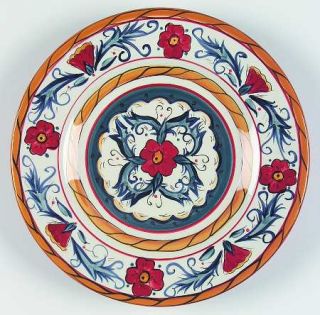 Tabletops Unlimited Italiano Salad Plate, Fine China Dinnerware   Red/Blue/Gold/