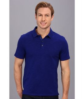Elie Tahari Slub Modern Craig Polo Mens Short Sleeve Knit (Blue)