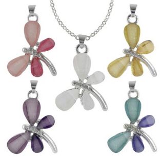 Social Gallery by Roman Pendant 5 Crystal Interchangeable Dragonfly Gift Box