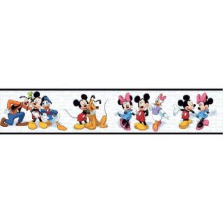 Mickey & Friends Wallpaper Border   Black/White