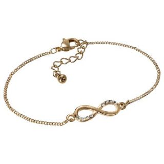 Womens Chain Bracelet with Pave Infiniti Charm   Gold