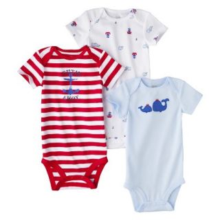 Just One YouMade by Carters Newborn Boys 3 Pack Bodysuit   Blue/Red 12 M