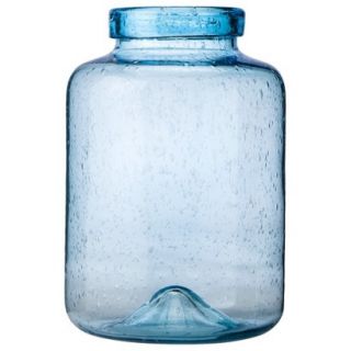 Threshold Bubble Glass Jar Vase   Blue 11.42