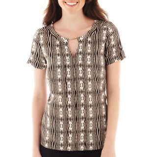 Worthington Short Sleeve Tunic Top, Addra