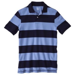Mens Classic Fit Stripe Polo Shirt Navy Blue Voyage S