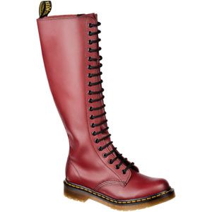 Dr Martens Womens 1B60 20 Eye Zip Boot Cherry Smooth Boots, Size 8 M   R12270600