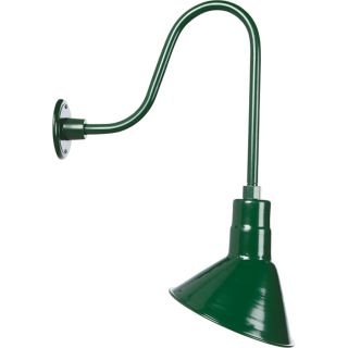 NPower Angled Sign Light with Shade   10 Inch Diameter, Forest Green