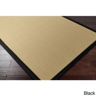 Surya Carpet, Inc. Hand woven Eco Natural Fiber Jute Cotton Bordered Casual Area Rug (8 X 10) Black Size 8 x 10