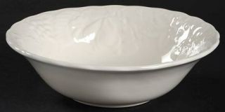 Nikko Woodbury White Fruit/Cereal Bowl, Fine China Dinnerware   All White, Embos