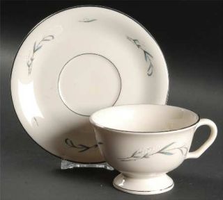 Pickard Snowberry Footed Cup & Saucer Set, Fine China Dinnerware   White Floral,
