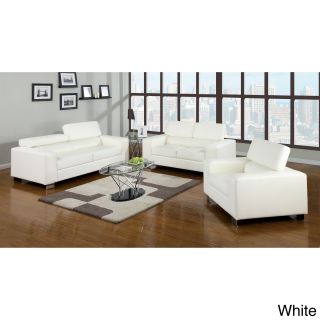 Furniture Of America Mazri 3 piece Bonded Leather Sofa Set