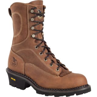 Georgia 9In. Comfort Core Logger Work Boot   Crazy Horse Tan, Size 10 Wide,