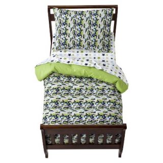 Blue/Green/Chocolate Camo Air Toddler Bedding Set