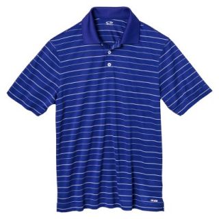 Mens Golf Polo Stripe   Athens Blue S