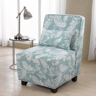 Fennix Modern Blue Floral Armless Slipper Chair