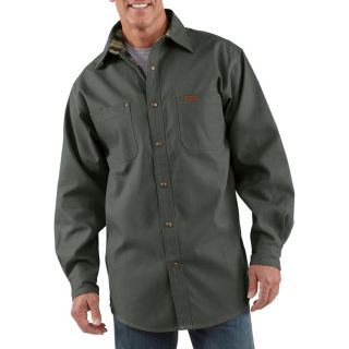 Carhartt Canvas Shirt Jacket   Dark Shadow, 2XL Tall, Model S296