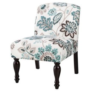 Skyline Armless Upholstered Chair Foster Armless Slipper Chair   Teal/White