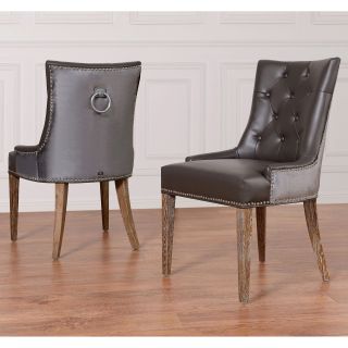 Uptown Leather/ Velvet Dining Chair (set Of 2)