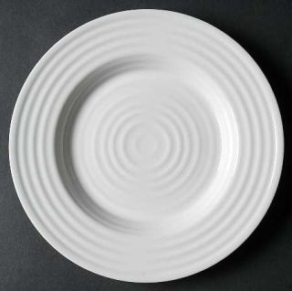 Food Network China Meringue Salad Plate, Fine China Dinnerware   All White,Embos