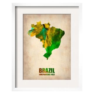 Art   Brazil Watercolor Map Framed Print