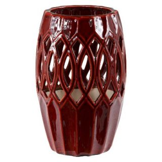 10 Pierced Vase   Red