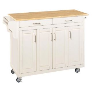 Kitchen Cart Home Styles Kitchen Cart with Wood Top   White/Natural