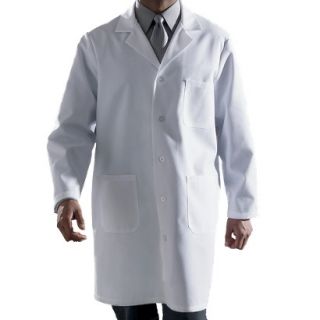 Medline Mens Staff Length Lab Coat   White (Medium 38)