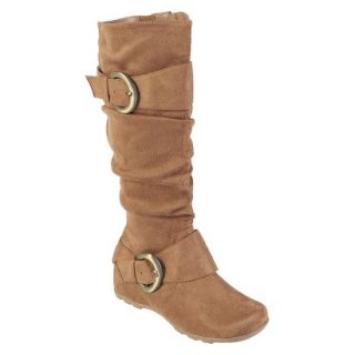 Journee Collection Womens Buckle Accent Mid calf Boots Camel  9