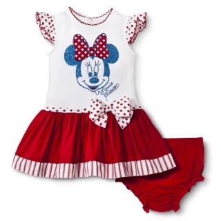 Disney Newborn Girls Dress Set   Red/White NB
