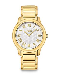 Fendi Classico Large Goldtone Stainless Steel Bracelet Watch   Gold
