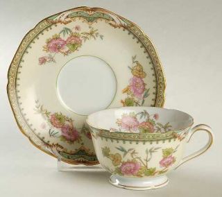 Noritake Tremont Footed Cup & Saucer Set, Fine China Dinnerware   Patent #86195,