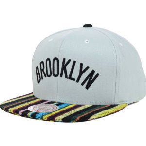 Brooklyn Nets Mitchell and Ness NBA Native Stripe 2 Tone Snapback