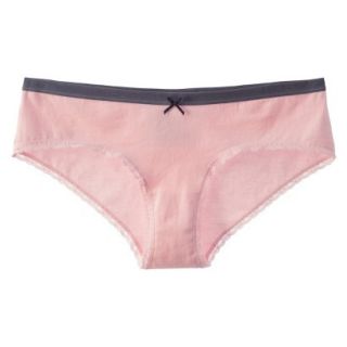 Xhilaration Juniors Cotton With Lace Hipster   Loring Pink M
